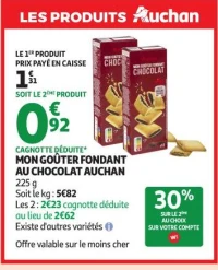 MON GOÛTER FONDANT AU CHOCOLAT AUCHAN