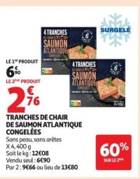 TRANCHES DE CHAIR DE SAUMON ATLANTIQUE CONGELÉES