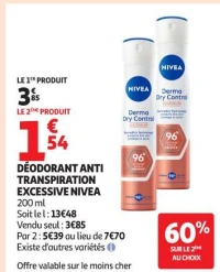 DÉODORANT ANTI TRANSPIRATION EXCESSIVE NIVEA