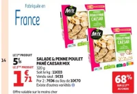 Salade & Penne Poulet Pan  Caesar Mix