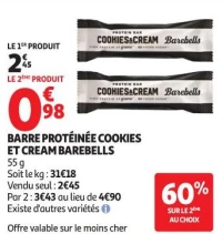 BARRE PROT IN E COOKIES ET CREAM BAREBELLS