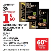BARRES HIGH PROTEIN SAVEUR NOISETTE ISOSTAR