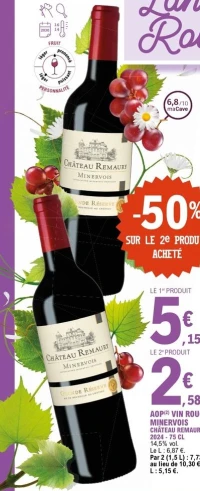 AOP VIN ROUGE MINERVOIS CHÂTEAU REMAURY