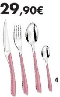 Ménagère 24 pièces «Éclat pastel rose» en inox