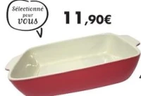 Plat Rectangulaire 33 x 20,5 x 7,5 cm rouge