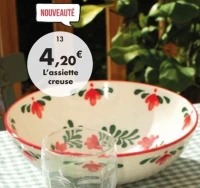 Assiette creuse, poke bowl «Fiorella» 21 cm en porcelaine