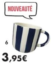 Mug 50cl - Gamme «Rayures bleu/blanc»