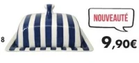 Beurrier 19 x 14 x 10,5 cm - Gamme «Rayures bleu/blanc»