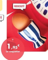 Coquetier 5,6 x 7cm - Gamme «Rayures bleu/blanc»