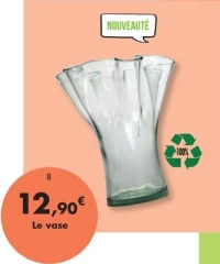 Vase en verre 100% recyclé transparent