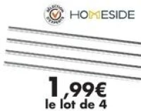 Lot de 4 pailles droites en inox
