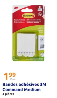 Bandes adhésives 3M Command Medium