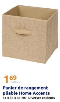 Panier de rangement pliable Home Accents