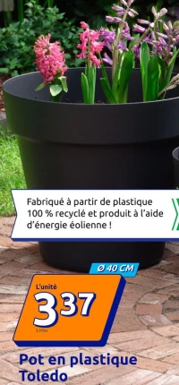 Pot en plastique Toledo 40cm