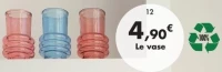 Vases Altea 17cm rose et bleu en verre 100% recyclé