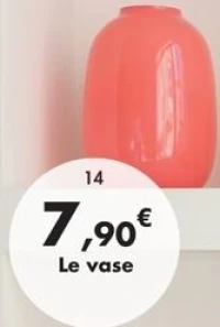 Vase 25 cm rose en verre
