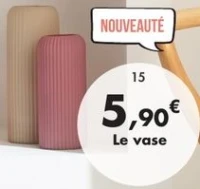 Vase 20 cm «Stripes» rose en verre