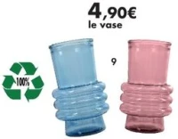 Vase Altea 17cm rose ou bleu en verre 100% recyclé