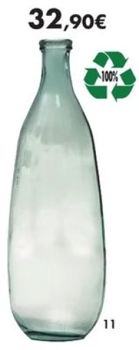 Vase «Montana» 75 cm couleur naturelle en verre recyclé
