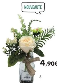 Centre de table 26 cm vase en verre et feuillages 3 mod les disponibles