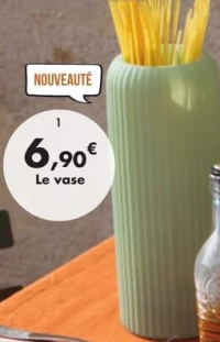 Vase 26 cm vert «Stripes» en verre
