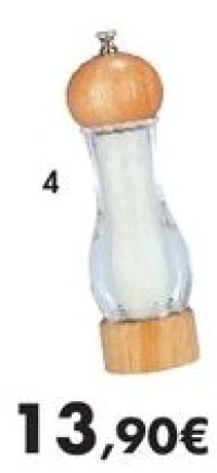 Moulin à sel 19 cm en acrylique et bois