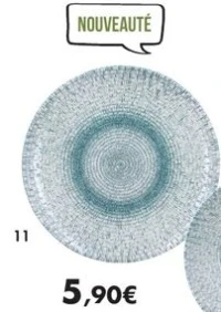 Assiette plate 27 cm «Aqua» en porcelaine