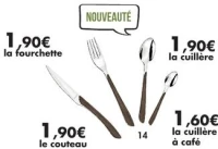 Couverts «Éclat nature bois foncé» en inox