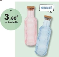 Bouteille 1L en verre avec bouchon en liège