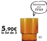 Lot de 3 gobelets ambré 32,5cl «Rio»