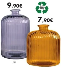 Vase «Daroca» en verre 100% recyclé