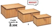 Lot de 3 boîtes en bambou