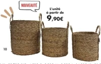 Lot de 3 paniers de rangement ronds