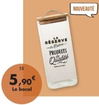 Bocal carré haut 1,5 L «Bistrot»