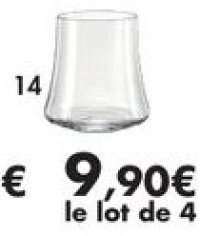 Lot de 4 gobelets 35 cl «XTRA»