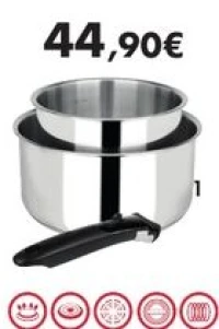 Lot de 2 casseroles 16/20 cm «Arpege» en inox, tous feux dont induction