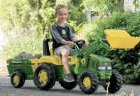 TRACTEUR ROLLY JUNIOR JOHN DEERE AVEC PELLE ET REMORQUE