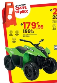 QUAD KAWASAKI KFX90 12 V LITHIUM VERT | 3 ans