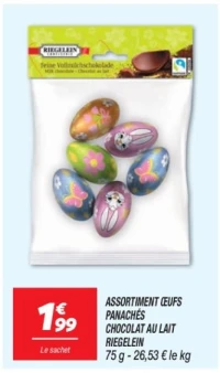 Assortiment œufs panachés chocolat au lait 