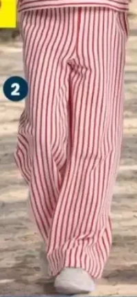 Pantalon taille élastique à rayures