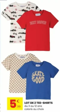 LOT DE 2 TEE-SHIRTS