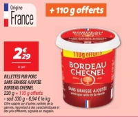 Rillettes pur porc sans graisse ajoutée 