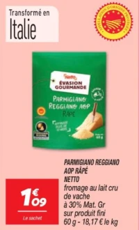 Parmigiano reggiano aop râpé