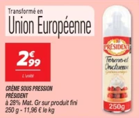 Crème sous pression 