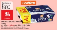 Skyr 0% m.g sur lit à la myrtille