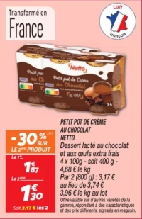 Petit pot de crème au chocolat