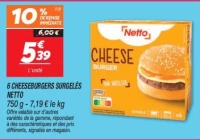 6 cheeseburgers surgelés 