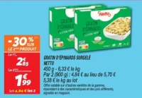 Gratin d’épinards surgelé 