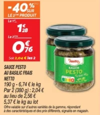 Sauce pesto au basilic frais
