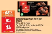 Mignonnettes de chocolat noir de noir 